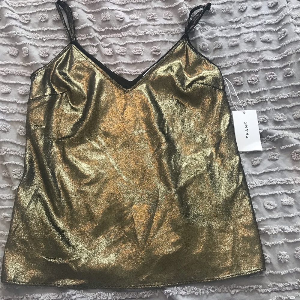 FRAME gold tank top, never worn, with tag